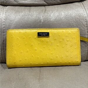Kate Spade Yellow Ostrich Wallet